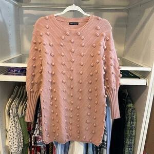 Shein small sweater dress pink popcorn